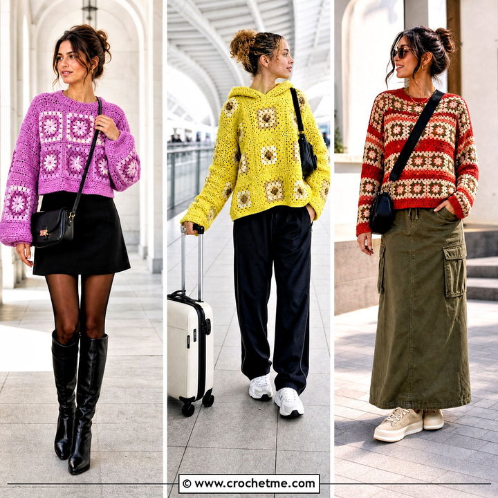 35 Granny Square Pullover Outfit Ideas for Cozy Weekends