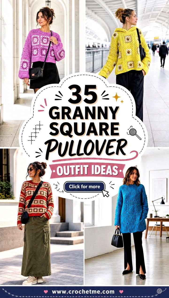 35 granny square pullover outfit ideas - 35 granny square pullover outfit ideas