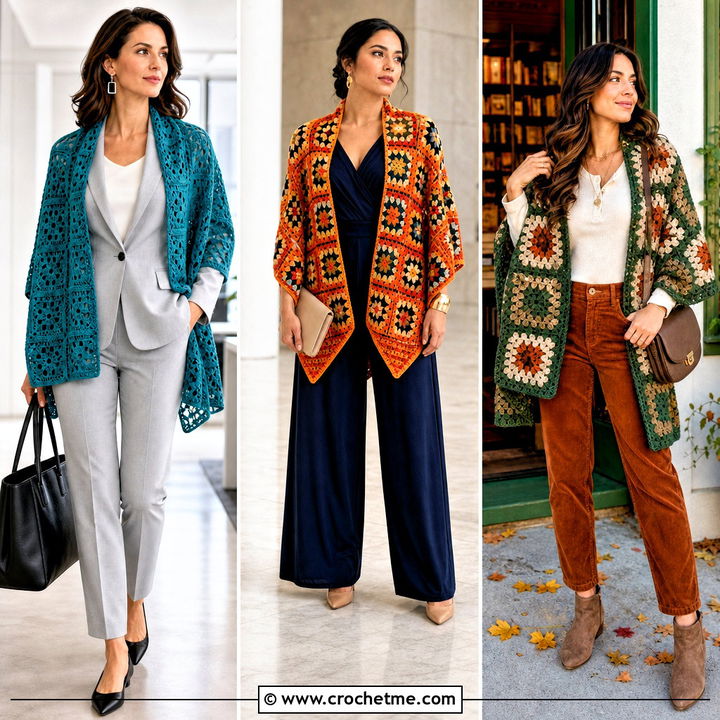 35 Granny Square Shawl Outfit Ideas for Effortless Layered Style