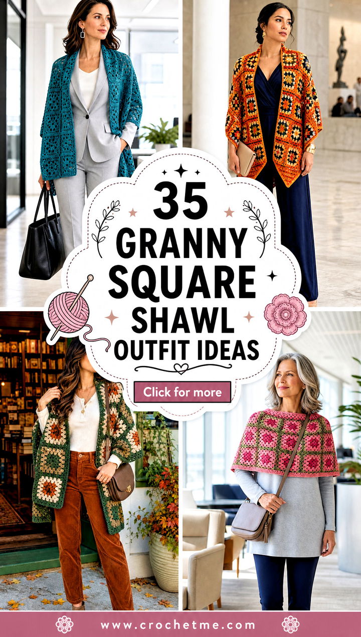 35 granny square shawl outfit ideas - 35 granny square shawl outfit ideas