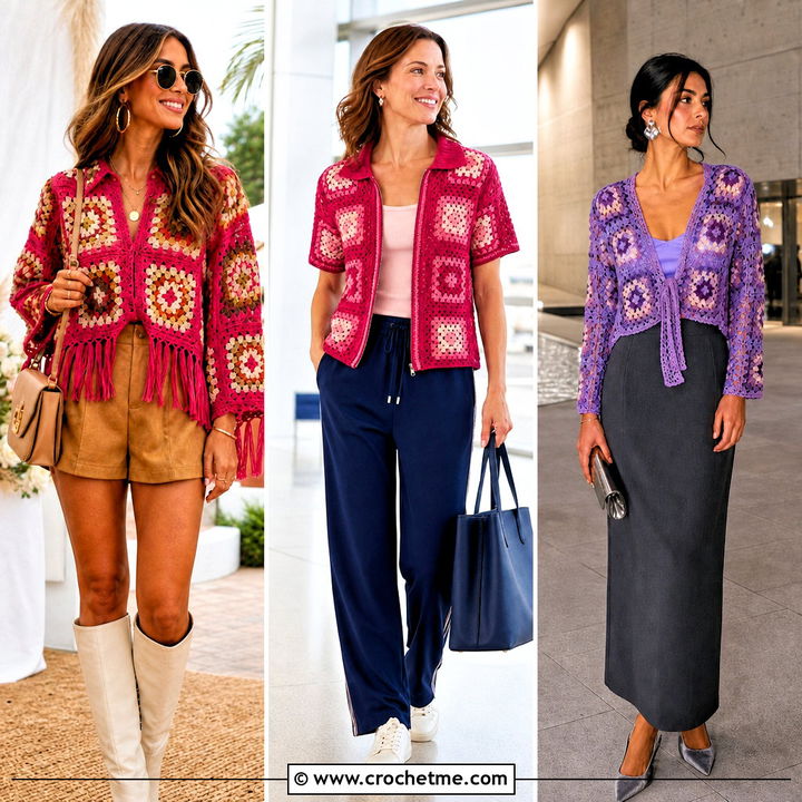 35 Granny Square Shirt Outfit Ideas for Playful Everyday Style
