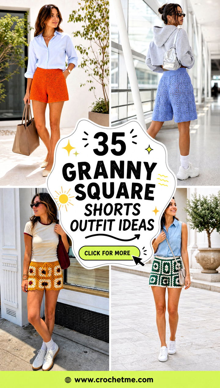 35 granny square shorts outfit ideas - 35 granny square shorts outfit ideas