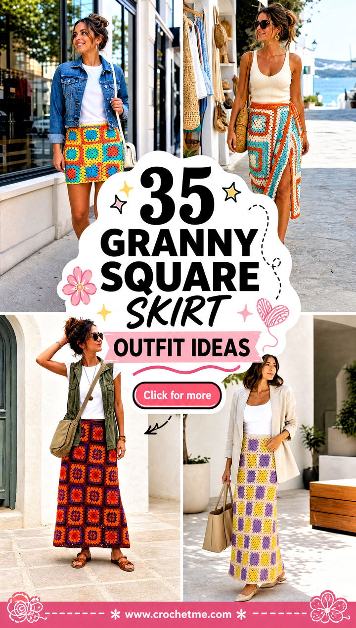 35 granny square skirt outfit ideas - 35 granny square skirt outfit ideas