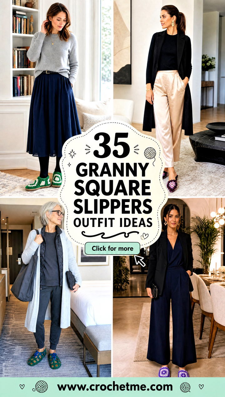 35 granny square slippers outfit ideas - 35 granny square slippers outfit ideas