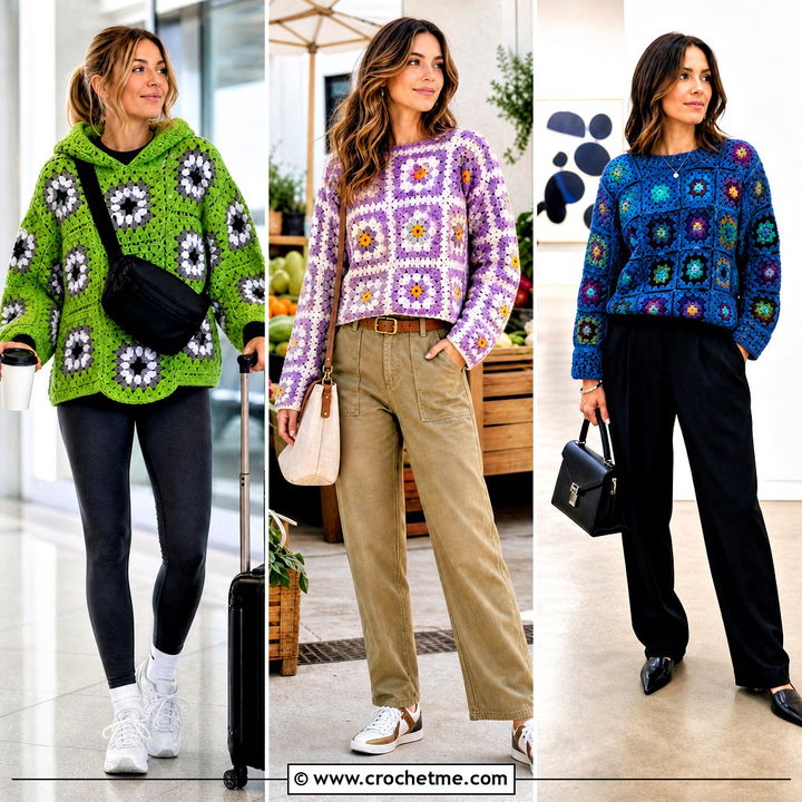 35 Granny Square Sweater Outfit Ideas for Cozy Fall Looks