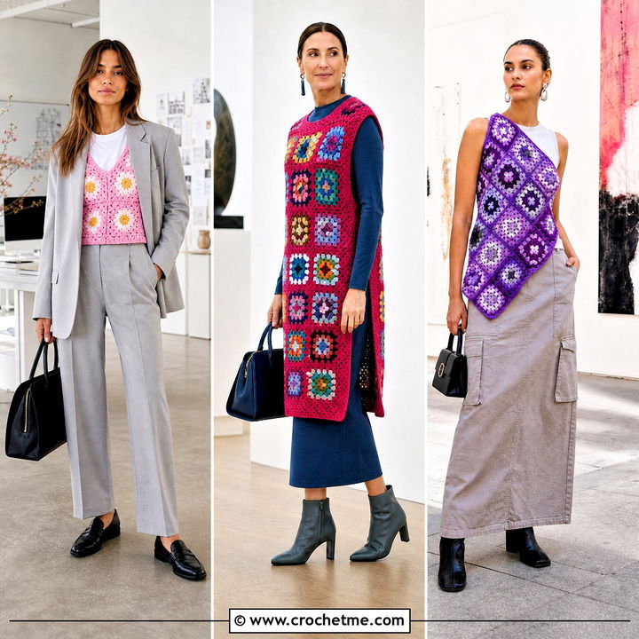 35 Granny Square Sweater Vest Outfit Ideas for Chic Layered Looks