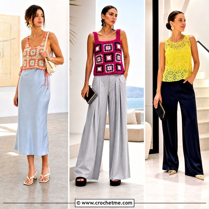 35 Granny Square Tank Outfit Ideas for Colorful Summer Style