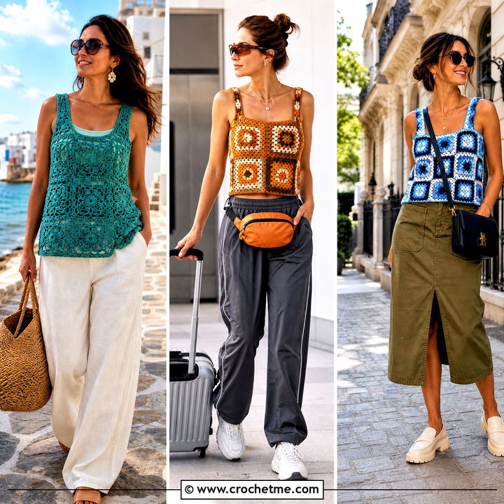 35 Granny Square Tank Top Outfit Ideas for Sunny Summer Style