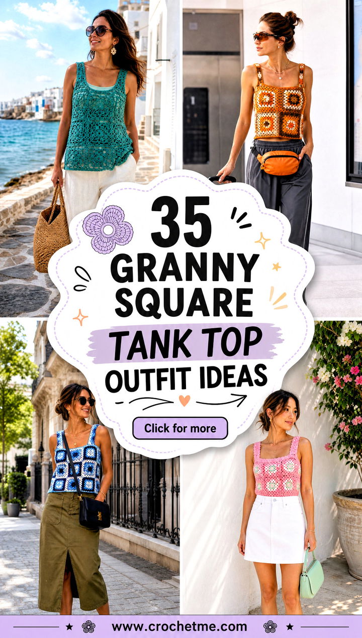 35 granny square tank top outfit ideas - 35 granny square tank top outfit ideas
