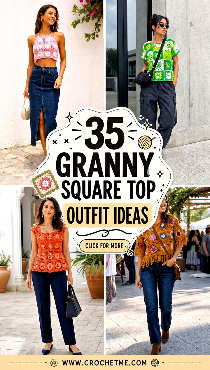 35 granny square top outfit ideas - 35 granny square top outfit ideas