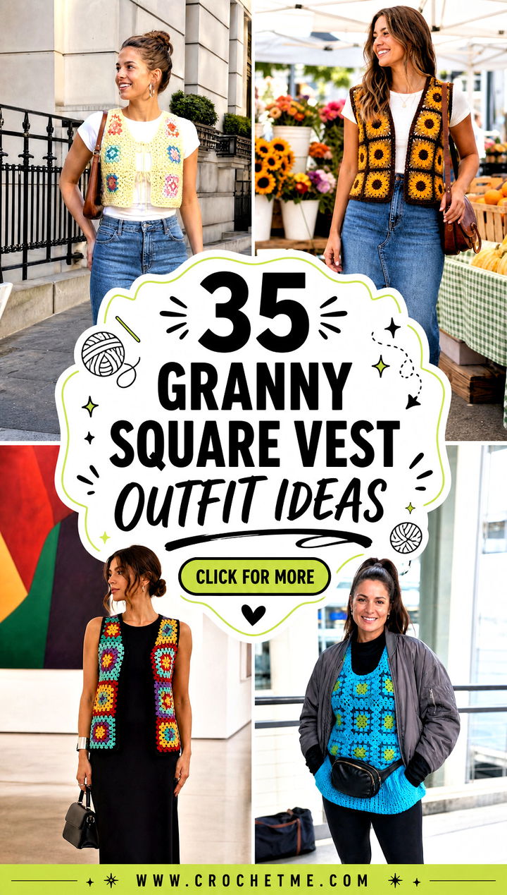 35 granny square vest outfit ideas - 35 granny square vest outfit ideas