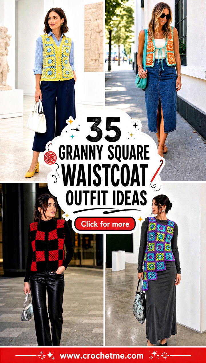 35 granny square waistcoat outfit ideas - 35 granny square waistcoat outfit ideas