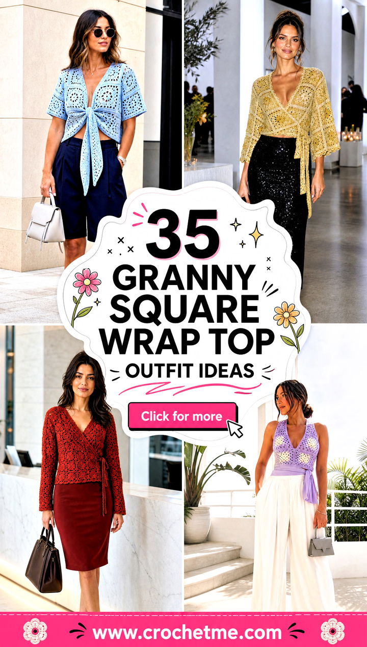 35 granny square wrap top outfit ideas - 35 granny square wrap top outfit ideas