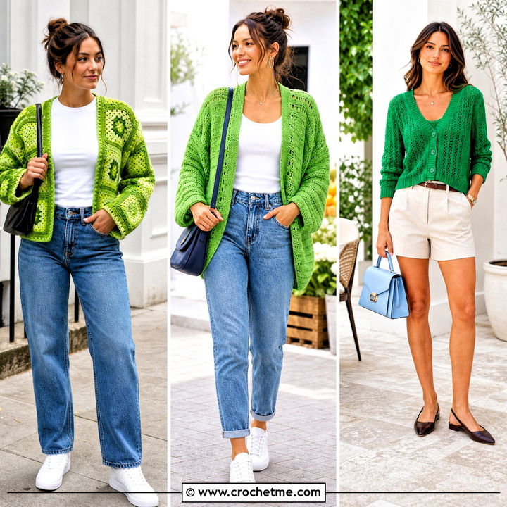 35 Green Crochet Cardigan Outfit Ideas for Cozy Chic Style