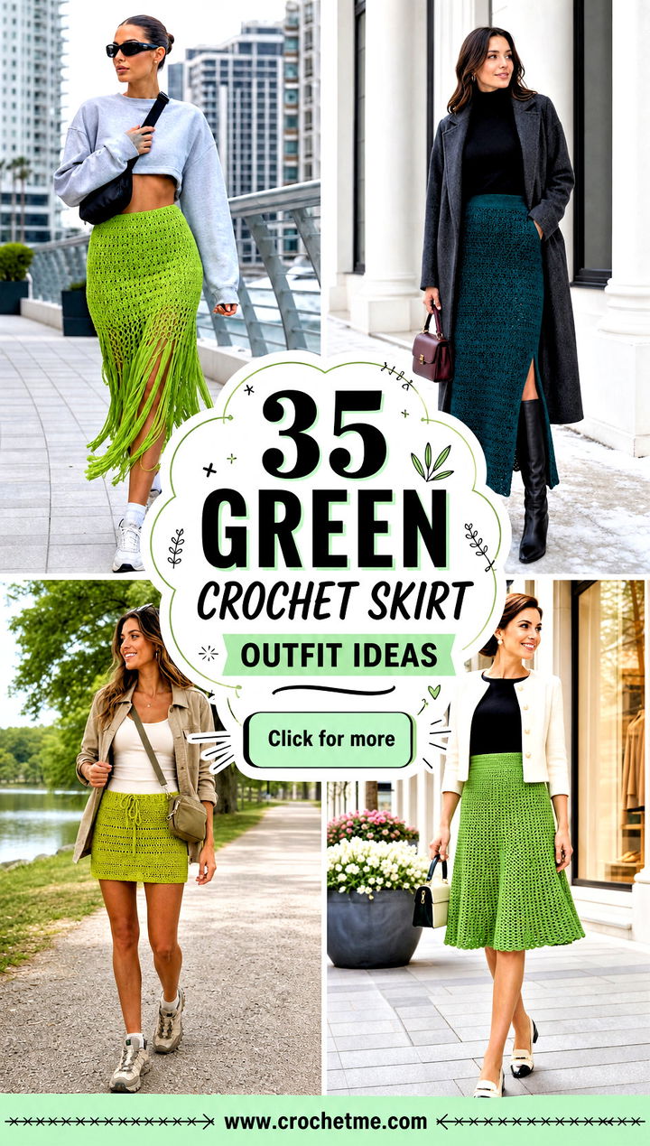 35 green crochet skirt outfit ideas - 35 green crochet skirt outfit ideas