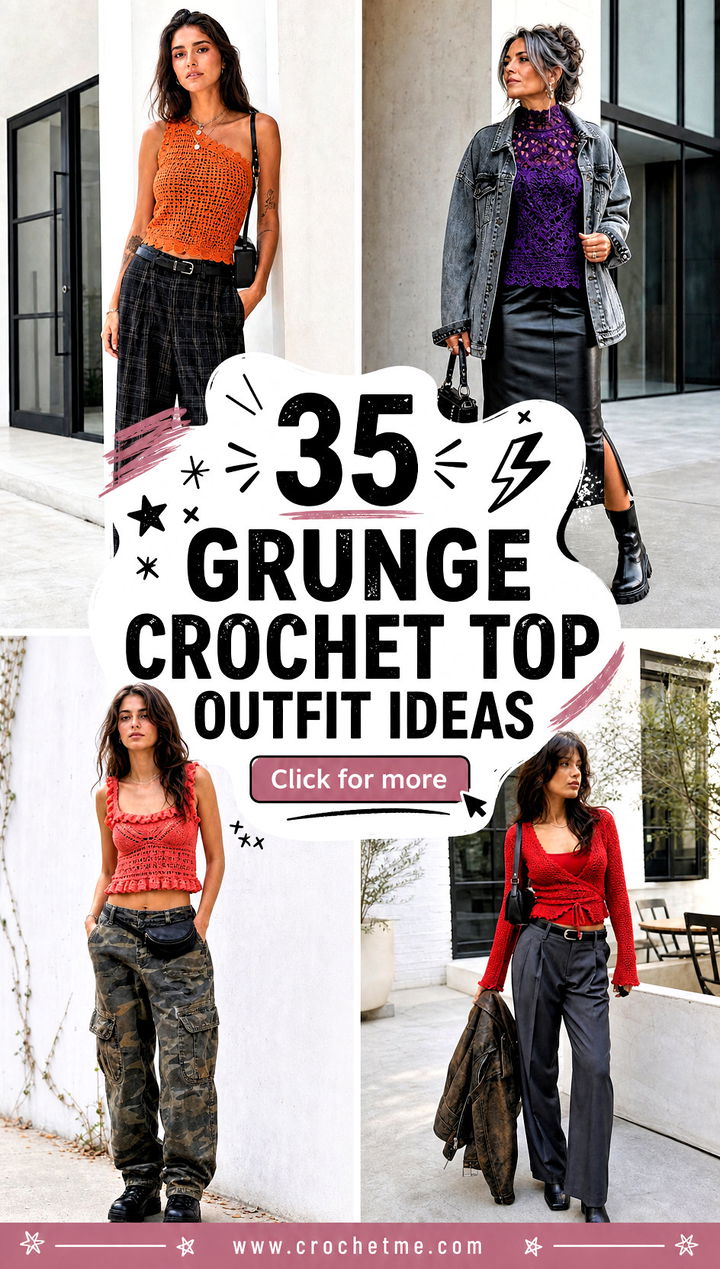 35 grunge crochet top outfit ideas - 35 grunge crochet top outfit ideas
