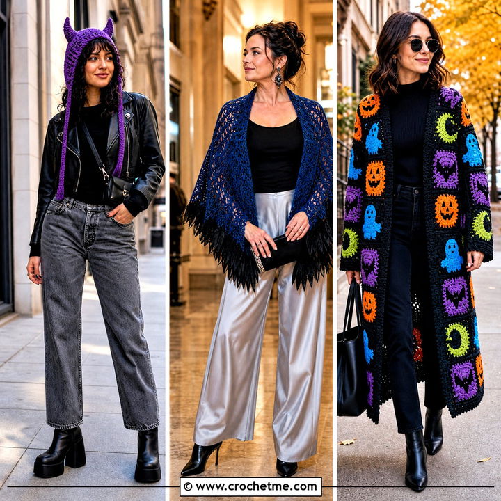 35 Halloween Crochet Clothes and Outfit Ideas for Spooky Style