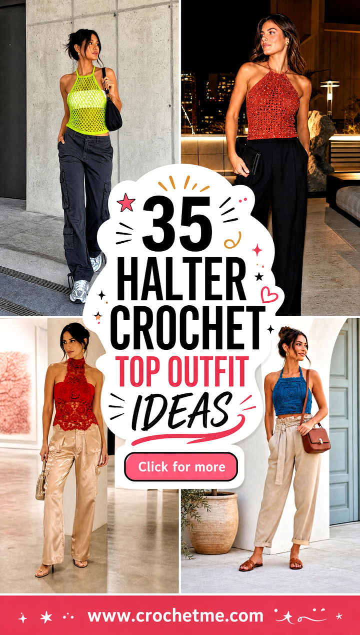 35 halter crochet top outfit ideas - 35 halter crochet top outfit ideas