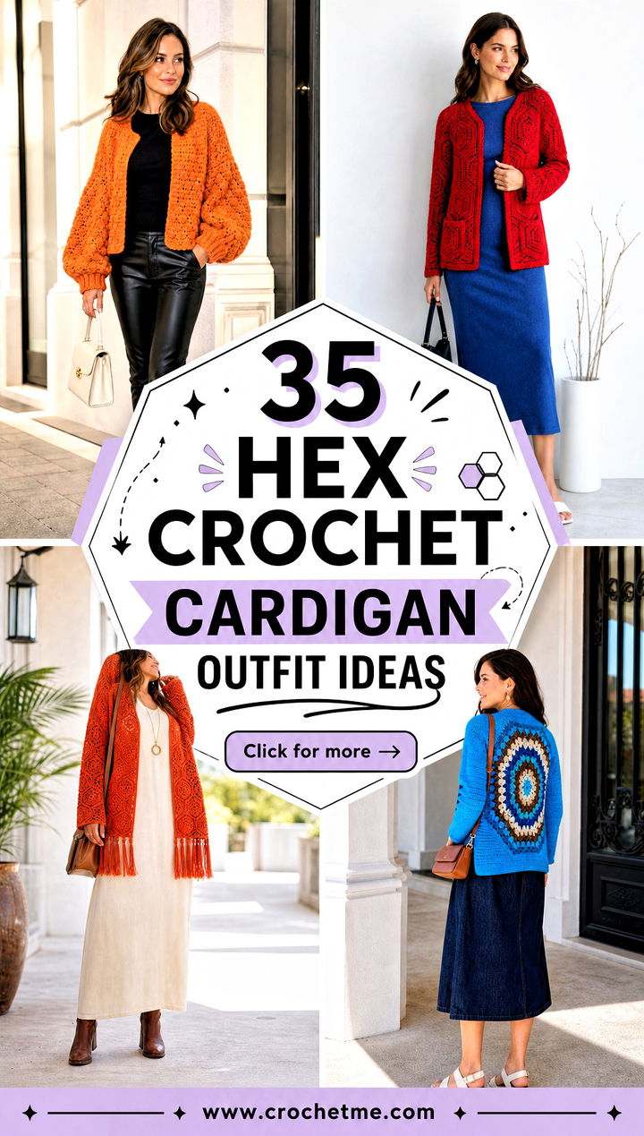 35 hex crochet cardigan outfit ideas - 35 hex crochet cardigan outfit ideas