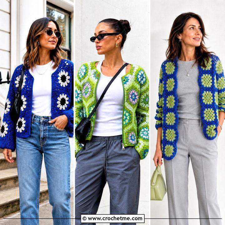 35 Hexagon Granny Square Cardigan Outfit Ideas to Try Now
