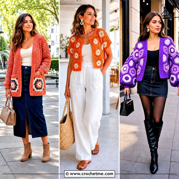 35 Hexagon Granny Square Sweater Outfit Ideas to Try Now