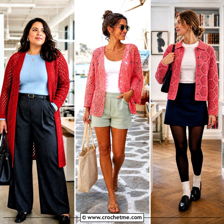 35 Hexi Crochet Cardigan Outfit Ideas for Laid-Back Style