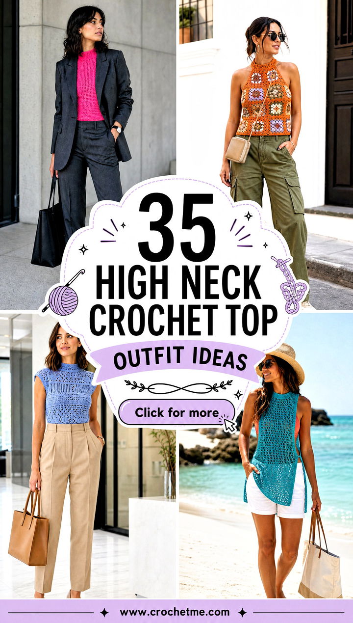 35 high neck crochet top outfit ideas - 35 high neck crochet top outfit ideas