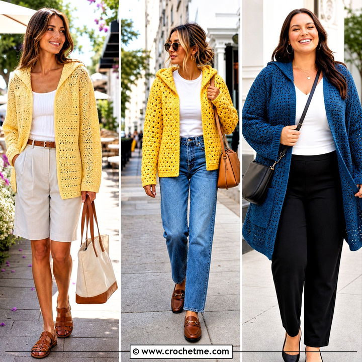 35 Hooded Crochet Cardigan Outfit Ideas for Cozy Layers
