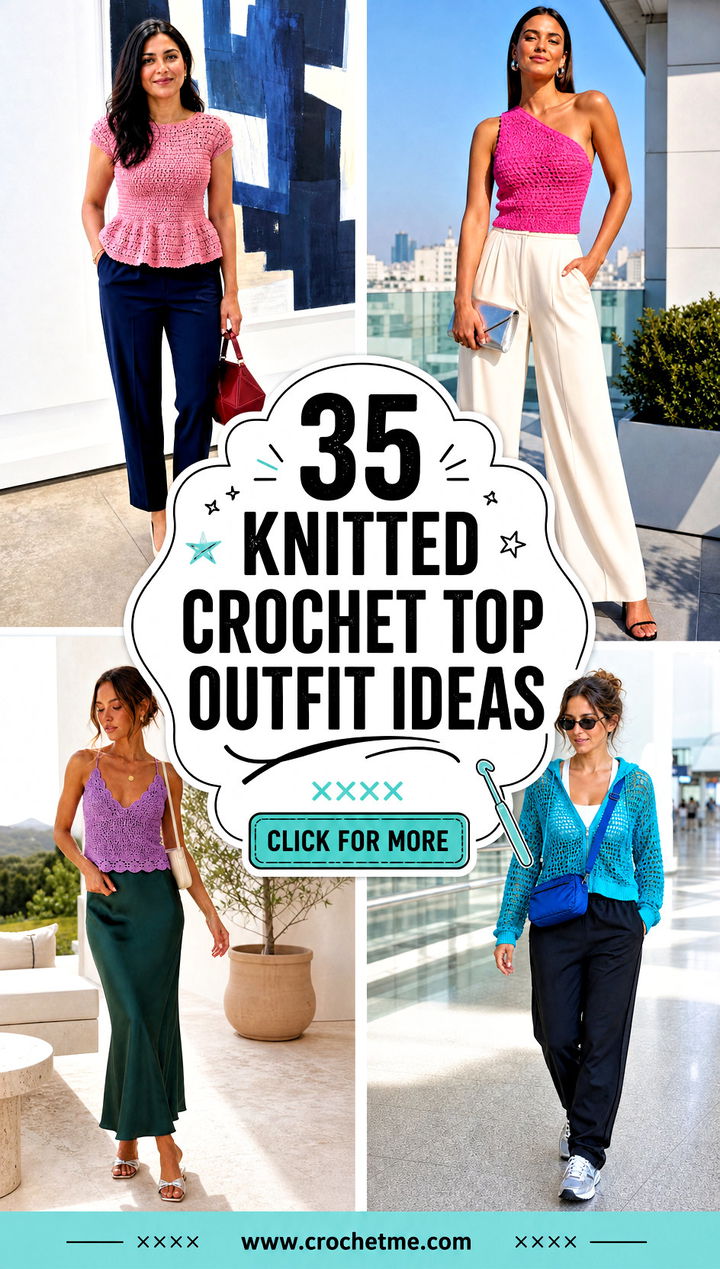 35 knitted crochet top outfit ideas - 35 knitted crochet top outfit ideas