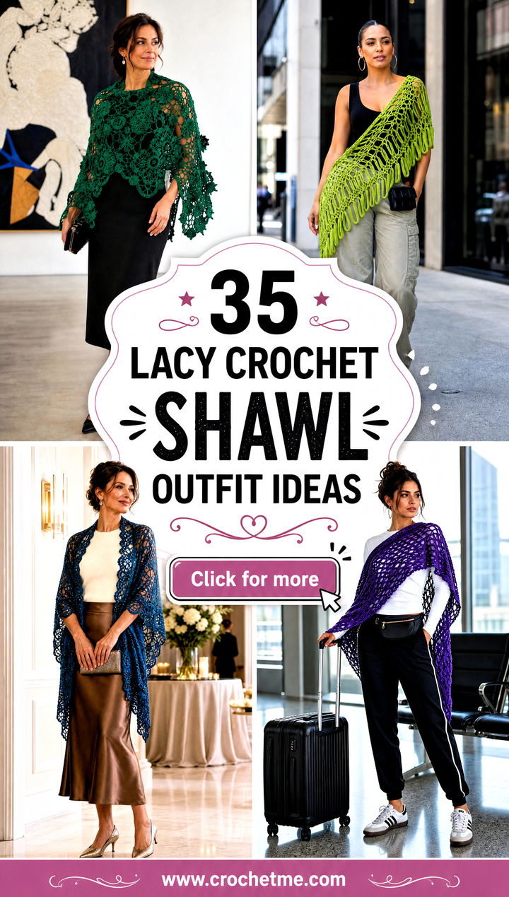 35 lacy crochet shawl outfit ideas - 35 lacy crochet shawl outfit ideas