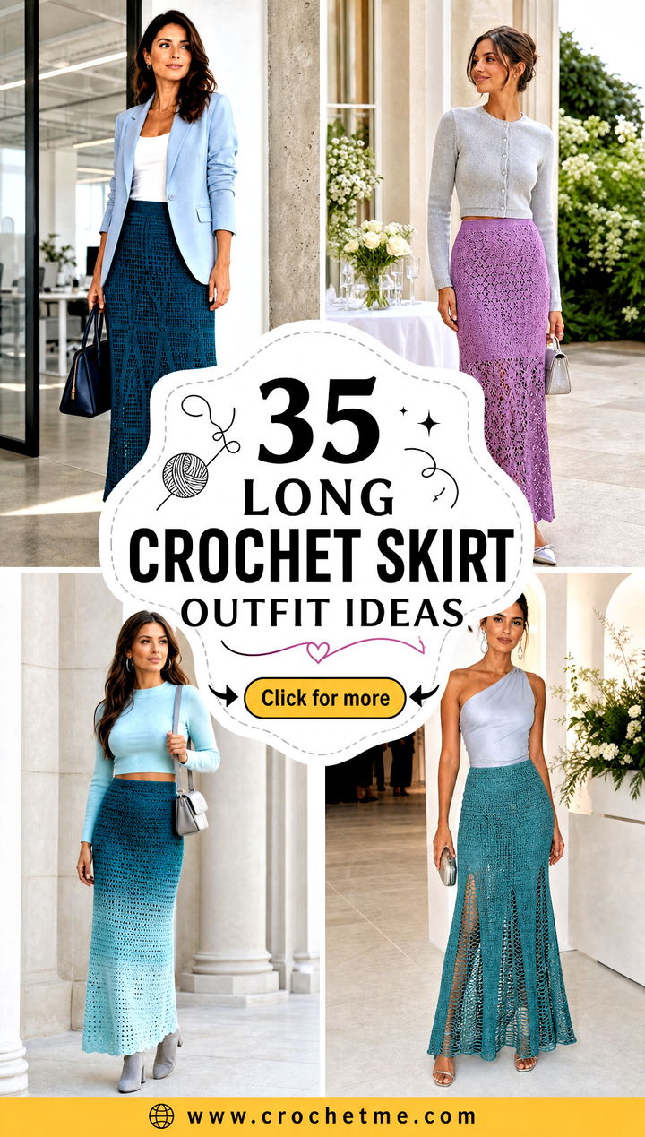 35 long crochet skirt outfit ideas - 35 long crochet skirt outfit ideas