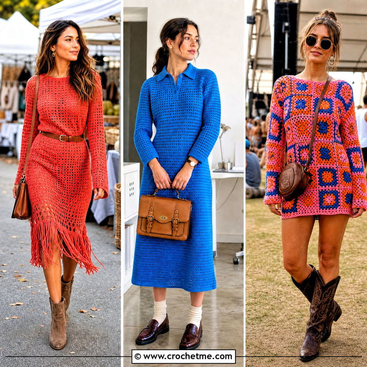 35 Long Sleeve Crochet Dress Outfit Ideas for Every Season