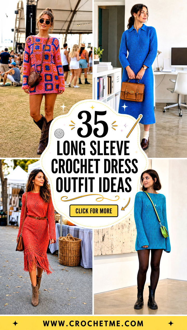 35 long sleeve crochet dress outfit ideas - 35 long sleeve crochet dress outfit ideas