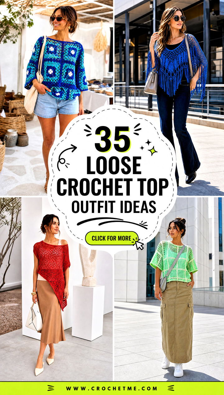 35 loose crochet top outfit ideas - 35 loose crochet top outfit ideas