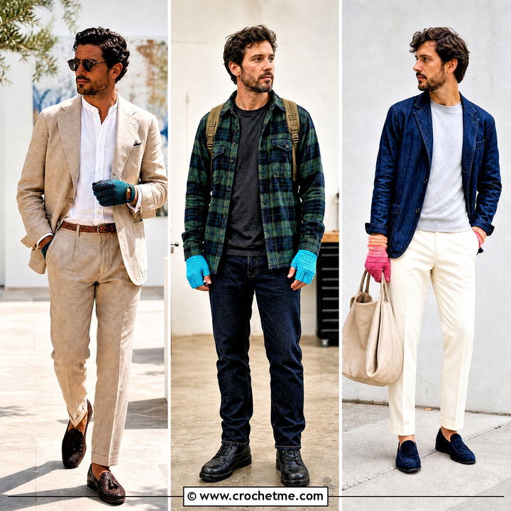 35 Men Crochet Gloves Outfit Ideas for Cozy Winter Style