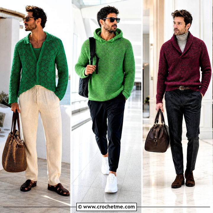 35 Men Crochet Jumper Outfit Ideas for Bold Winter Style