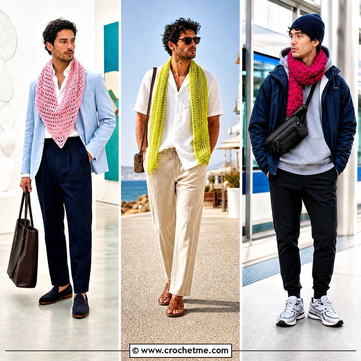 35 Men Crochet Scarf Outfit Ideas for Cozy Seasonal Style