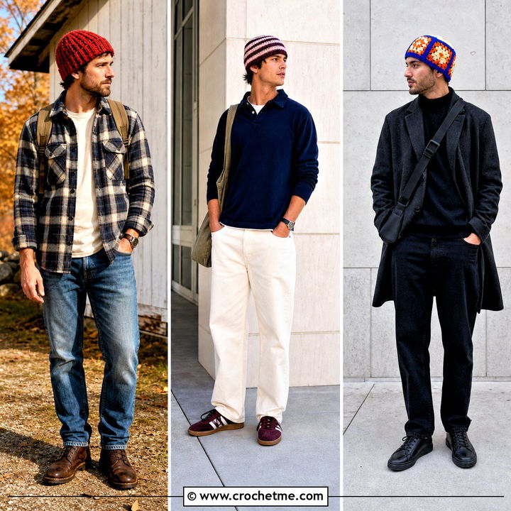 35 Mens Crochet Beanie Outfit Ideas for Laid-Back Style
