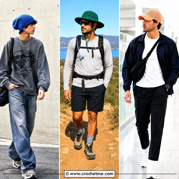 35 Mens Crochet Hat Outfit Ideas for Standout Summer Style