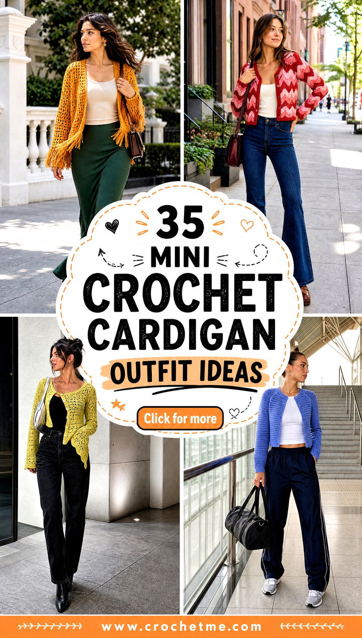 35 mini crochet cardigan outfit ideas - 35 mini crochet cardigan outfit ideas