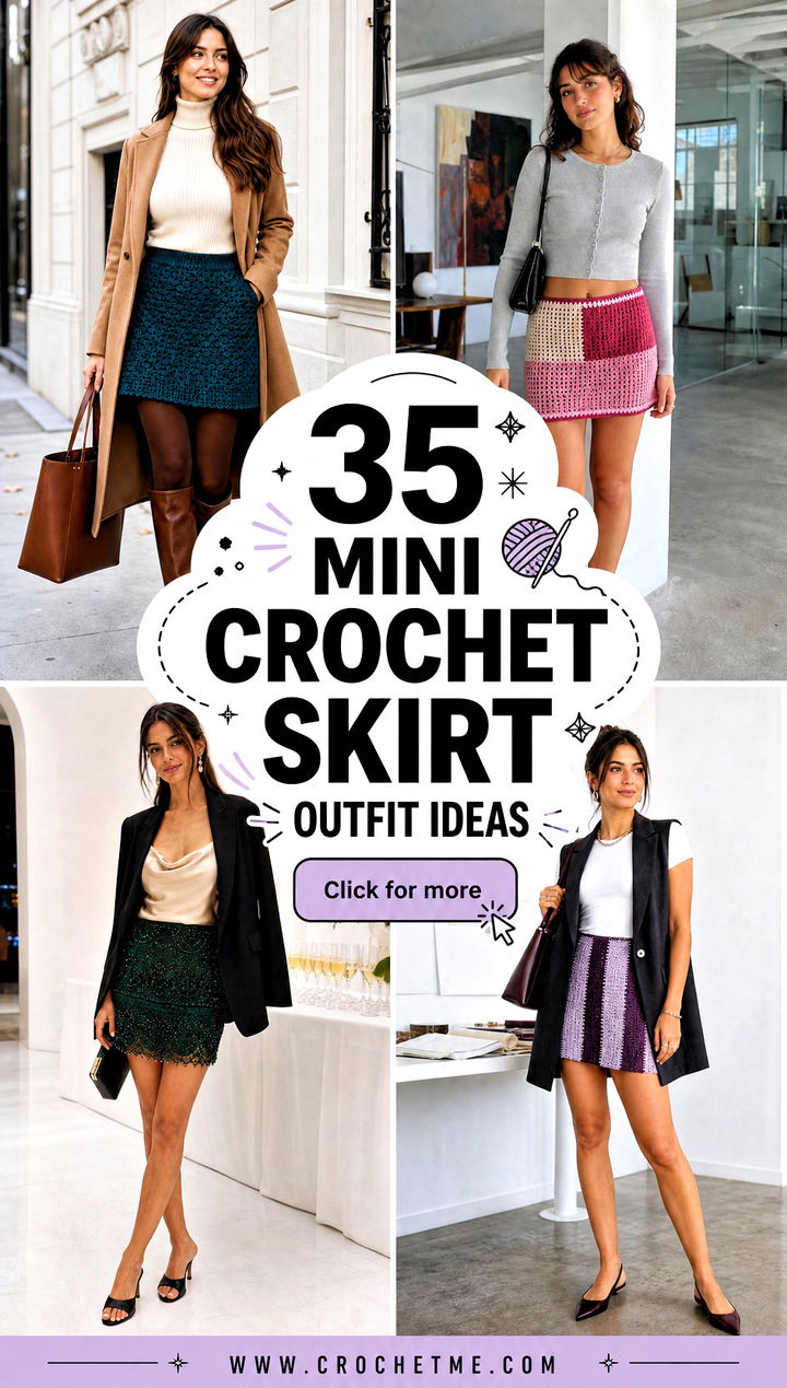 35 mini crochet skirt outfit ideas - 35 mini crochet skirt outfit ideas
