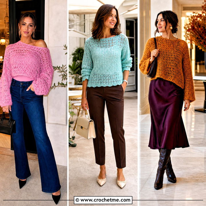 35 Mohair Crochet Sweater Outfit Ideas for Luxe Winter Style
