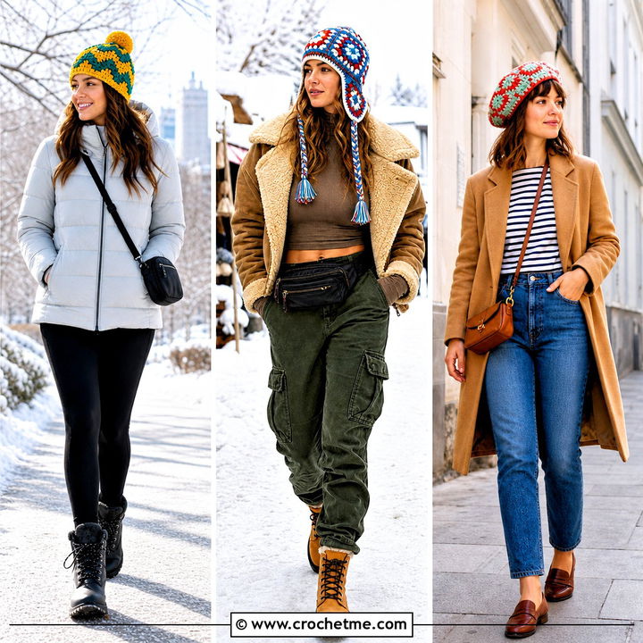 35 Mosaic Crochet Hat Outfit Ideas for Bold, Cozy Style