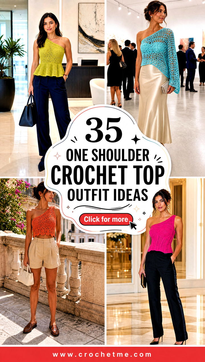35 one shoulder crochet top outfit ideas - 35 one shoulder crochet top outfit ideas
