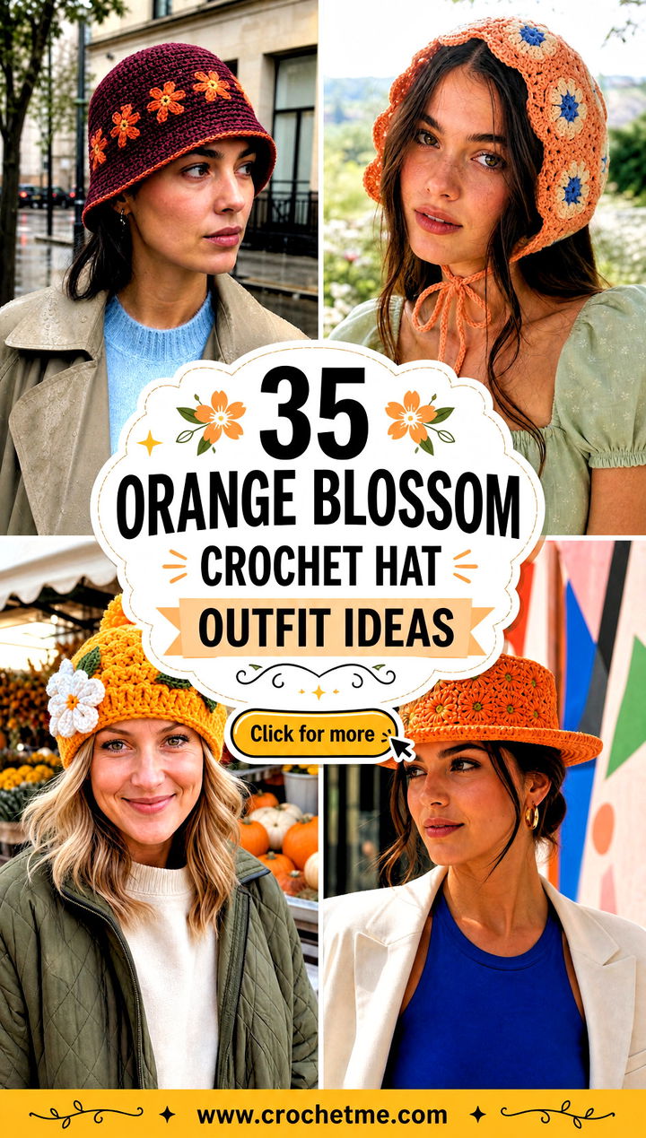 35 orange blossom crochet hat outfit ideas - 35 orange blossom crochet hat outfit ideas