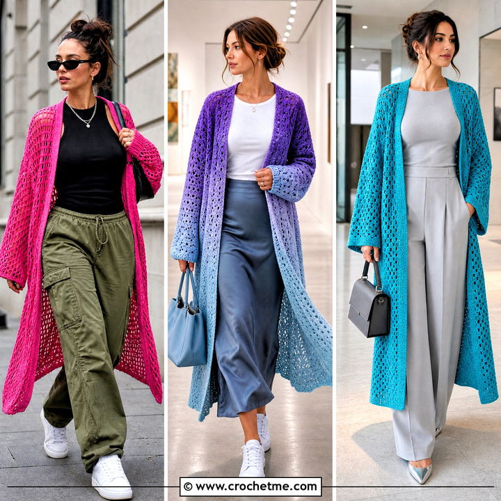 35 Oversized Crochet Cardigan Outfit Ideas for Easy Layering