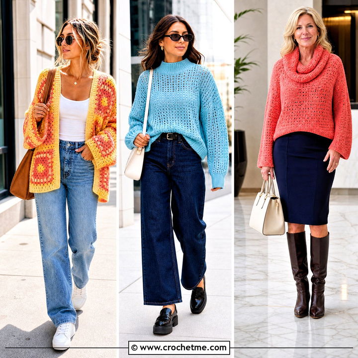 35 Oversized Crochet Sweater Outfit Ideas for Cozy Fall Style