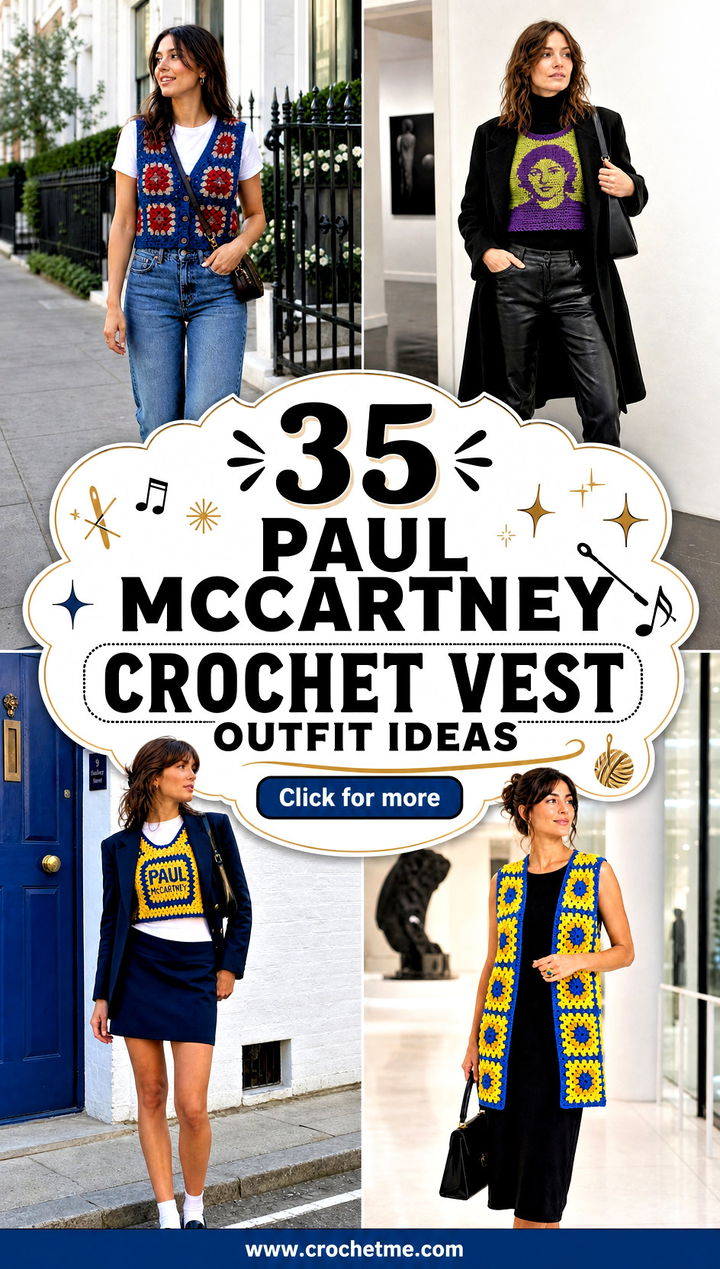35 paul mccartney crochet vest outfit ideas - 35 paul mccartney crochet vest outfit ideas