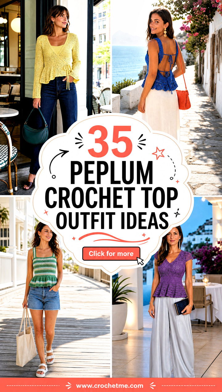 35 peplum crochet top outfit ideas - 35 peplum crochet top outfit ideas