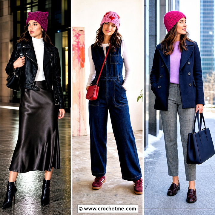 35 Pink Crochet Beanie Outfit Ideas for Cozy Winter Style